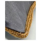 Gray Throw Pillows - 2-Pack With Jute Rope Trim