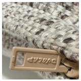 Throw Duck Feather/Down Pillows - Gray Textured Woven - 2-Pack with Dunlap Zippers