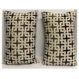 K & K Interiors Throw Pillows - Geometric Black & Cream - Lot of 4