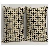 K & K Interiors Throw Pillows - Geometric Black & Cream - Lot of 4