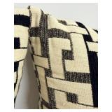 K & K Interiors Throw Pillows - Geometric Black & Cream - Lot of 4
