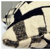 K & K Interiors Throw Pillows - Geometric Black & Cream - Lot of 4