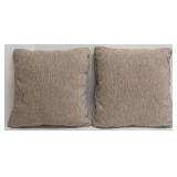 PAC Throw Pillows - 2-Pack Textured Beige Zippered Cushions