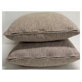 PAC Throw Pillows - 2-Pack Textured Beige Zippered Cushions