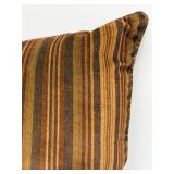Sunbrella Cushions - 3-Piece Set Brown Stripe & Leaf Print