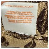 Sunbrella Cushions - 3-Piece Set Brown Stripe & Leaf Print