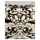 Damask Pattern Throw Pillows - Pair, Black & Cream, Rectangular