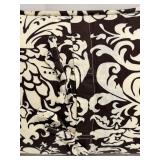 Damask Pattern Throw Pillows - Pair, Black & Cream, Rectangular