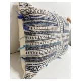 3-Piece Blue Decorative Throw Pillow Set in various patterns