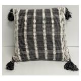 CELERIE 3-Pack Throw Pillows - Gray/Patterned with Tassels