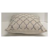 Euphoria 3-Piece Throw Pillow Set - Denim Blue & Beige Geometric Trellis