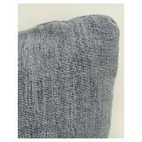 Euphoria 3-Piece Throw Pillow Set - Denim Blue & Beige Geometric Trellis