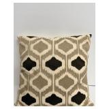 Chavan Interiors Ikat Throw Pillow Set - Beige Taupe & Black, 3-Piece