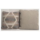 Throw Pillows - Down Fill - Geometric & Solid - Set of 2