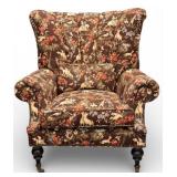 Carol Hicks Bolton Armchair - Vintage Floral Horse Print Upholstery (Matches lot 5)