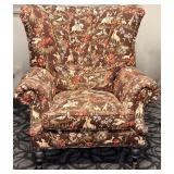 Carol Hicks Bolton Armchair - Vintage Floral Horse Print Upholstery (Matches lot 5)