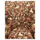 Carol Hicks Bolton Armchair - Vintage Floral Horse Print Upholstery (Matches lot 5)