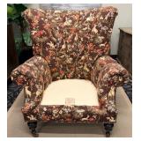 Carol Hicks Bolton for EJ Victor Armchair - Brown Floral Horse & Rider Tapestry Upholstery (Matches lot 4)