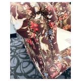 Carol Hicks Bolton for EJ Victor Armchair - Brown Floral Horse & Rider Tapestry Upholstery (Matches lot 4)