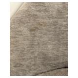 Pair of Grey Upholstered Dining Chairs with Chrome Metal Legs