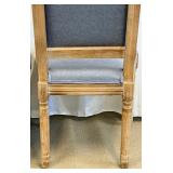 PPI Trading Company Vintage Carved Wood with Blue Upholstery Chairs (Lot of 2)