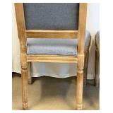 PPI Trading Company Vintage Carved Wood with Blue Upholstery Chairs (Lot of 2)