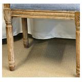 PPI Trading Company Vintage Carved Wood with Blue Upholstery Chairs (Lot of 2)