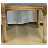 PPI Trading Company Vintage Carved Wood with Blue Upholstery Chairs (Lot of 2)