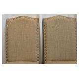 Pair of Beige Upholstered Chairs with Nailhead Trim Imported by JGW Furniture (Matches lot 13)