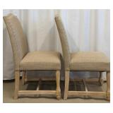 Pair of Beige Upholstered Chairs with Nailhead Trim Imported by JGW Furniture (Matches lot 13)