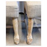 Pair of Beige Upholstered Chairs with Nailhead Trim Imported by JGW Furniture (Matches lot 12)