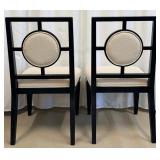 Pair of Wellhouse International CO.,LTD Black Wood Dining Chairs with Round Upholstered Backs & Cream Seats (Matches Lot 15 & 16)