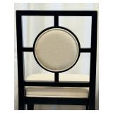 Pair of Wellhouse International CO.,LTD Black Wood Dining Chairs with Round Upholstered Backs & Cream Seats (Matches Lot 15 & 16)