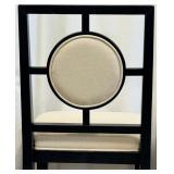 Pair of Wellhouse International CO.,LTD Black Wood Dining Chairs with Round Upholstered Backs & Cream Seats (Matches Lot 14 & 15)