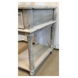 Crestview Collection Distressed Gray Wood End Table / Nightstand
