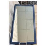 Curate Century Bar Cart in Blue with Mirror Glass Shelfs