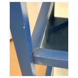 Curate Century Bar Cart in Blue with Mirror Glass Shelfs