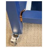 Curate Century Bar Cart in Blue with Mirror Glass Shelfs