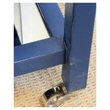 Curate Century Bar Cart in Blue with Mirror Glass Shelfs