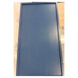 Curate Century Bar Cart in Blue with Mirror Glass Shelfs