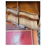 Antique Mahogany Drop-Front Secretary Desk with Leather Writing Surface & Brass Pulls