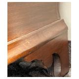 Antique Mahogany Drop-Front Secretary Desk with Leather Writing Surface & Brass Pulls