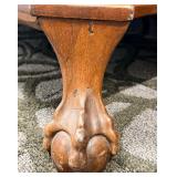 Antique Mahogany Drop-Front Secretary Desk with Leather Writing Surface & Brass Pulls