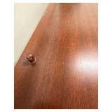 Antique Mahogany Sideboard Buffet with Carved Arched Panels & Brass Hardware