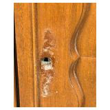 Antique Mahogany Sideboard Buffet with Carved Arched Panels & Brass Hardware