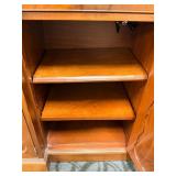 Antique Mahogany Sideboard Buffet with Carved Arched Panels & Brass Hardware