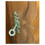 Antique Mahogany Sideboard Buffet with Carved Arched Panels & Brass Hardware