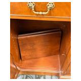Antique Mahogany Sideboard Buffet with Carved Arched Panels & Brass Hardware