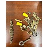 Antique Mahogany Sideboard Buffet with Carved Arched Panels & Brass Hardware