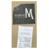 Studio M Interiors Textured Gray Upholstered Sofa with Plush Cushions